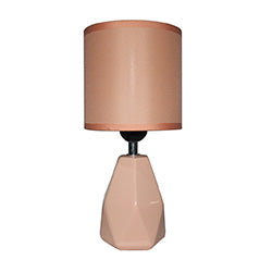 LAMPARA DE MESA BASE PORCELANA 13X13X28CM CORAL