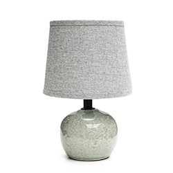LAMPARA DE MESA BASE PORCELANA 15X15X22CM GRIS