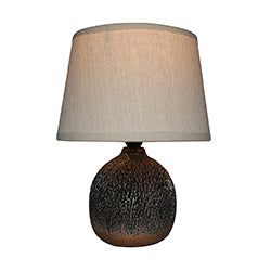 LAMPARA PORCELANA REDONDA D22x30CM JASPEADO GRIS