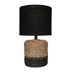 LAMPARA CEMENTO ENTRAMADO D15x27CM CAMEL/NEGRO