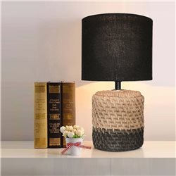 LAMPARA CEMENTO ENTRAMADO D15x27CM CAMEL/NEGRO