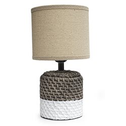 LAMPARA CEMENTO ENTRAMADO D15x27CM GRIS/BLANCO