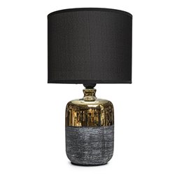 LAMPARA PORCELANA  DORADO/NEGRO. D23x39CM