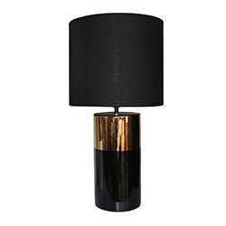 LAMPARA PORCELANA D30x59CM DORADO/NEGRO