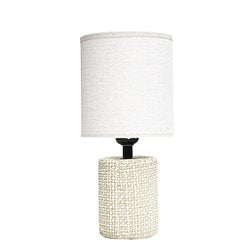 LAMPARA PORCELANA ENTRAMADO D14x30CM BLANCO