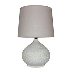 LAMPARA PORCELANA REDONDA BLANCO.  D34x53CM