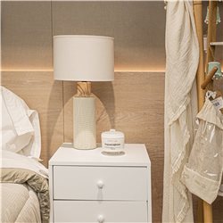 LAMPARA PORCELANA SIMIL MADERA D28x52CM BLANCO