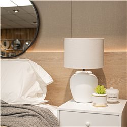 LAMPARA PORCELANA D28x45CM BLANCO