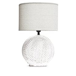 LAMPARA PORCELAN 30x21x46CM BLANCO DISEÑO CIRCULOS