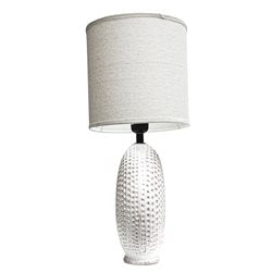 LAMPARA PORCELAN 30x21x46CM BLANCO DISEÑO CIRCULOS