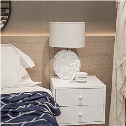 LAMPARA PORCELAN 30x21x46CM BLANCO DISEÑO CIRCULOS