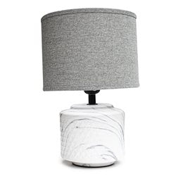LAMPARA PORCELANA D20x32CM DISEÑO MARMOL/GRIS