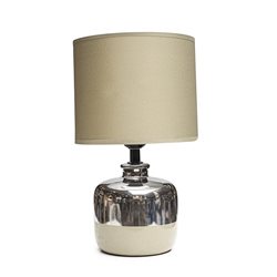 LAMPARA PORCELANA D18x30CM PLATA/CAMEL
