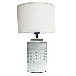 LAMPARA PORCELANA D23x39CM DISEÑO GRIS