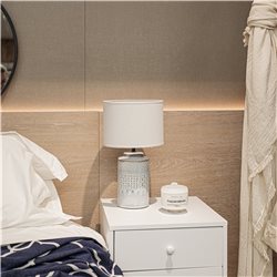 LAMPARA PORCELANA D23x39CM DISEÑO GRIS