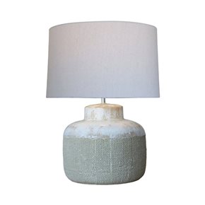 LAMPARA DE MESA CERAMICA D43x56CM TEXTURA BEIGE