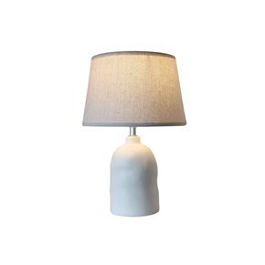 LAMPARA MESA CERAMICA D25x37CM TEXTURA BLANCO