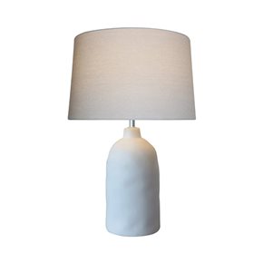 LAMPARA MESA CERAMICA D40x60CM TEXTURA BLANCO