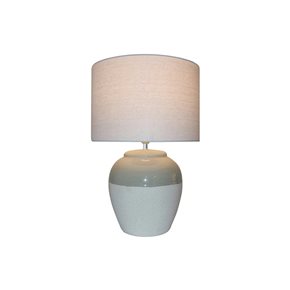 LAMPARA DE MESA CERAMICA D28x43CM BLANCO/BEIGE