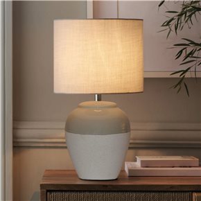 LAMPARA DE MESA CERAMICA D28x43CM BLANCO/BEIGE