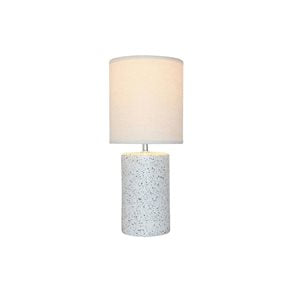 LAMPARA MESA CERAMICA D18x43CM BLANCO PUNTOS NEGRO