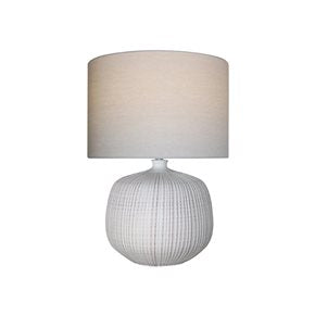 LAMPARA DE MESA CERAMICA D38x52CM LINEAS BLANCO