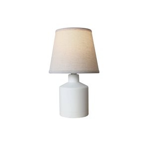 LAMPARA DE MESA CERAMICA D17x28CM RECTA BLANCO