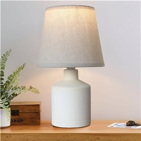 LAMPARA DE MESA CERAMICA D17x28CM RECTA BLANCO
