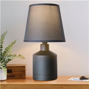 LAMPARA DE MESA CERAMICA D17x28CM RECTA NEGRO