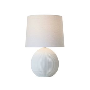 LAMPARA DE MESA CERAMICA D34x51CM LINEAS BLANCO