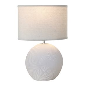 LAMPARA DE MESA CERAMICA 37x19x54CM LINEAS BLANCO