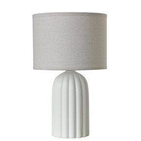 LAMPARA DE MESA CERAMICA D23x38CM FACETADO BLANCO