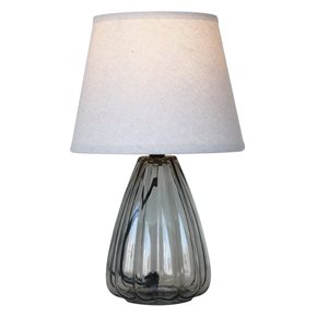 LAMPARA DE MESA VIDRIO D20x33CM GRIS