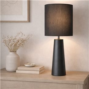 LAMPARA DE MESA CERAMICA D24x69CM NEGRO