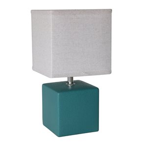 LAMPARA DE MESA CERAMICA D15x30CM VERDE PETROLEO