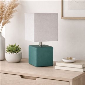 LAMPARA DE MESA CERAMICA D15x30CM VERDE PETROLEO