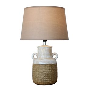 LAMPARA DE MESA CERAMICA D28x42CM JARRA BEIGE