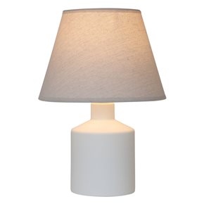 LAMPARA DE MESA CERAMICA D30x43CM LISO BLANCO