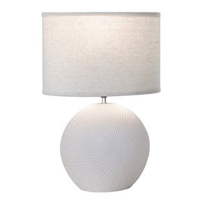 LAMPARA DE MESA CERAMICA 37x19x54CM LINEAS BLANCO
