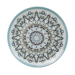 PLATO POSTRE 19CM DISEÑO HINDU AZUL