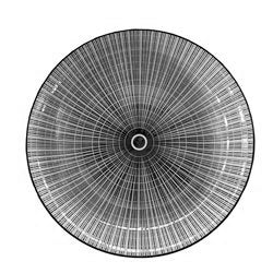 PLATO HONDO 20x5CM LINEAS/CIRCULOS CENTRALES NEGRO