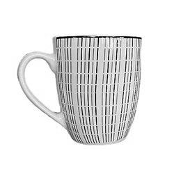 MUG 355ML LINEAS/CIRCULOS CENTRALES NEGRO