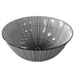 BOWL D12x6CM LINEAS/CIRCULOS CENTRALES NEGRO