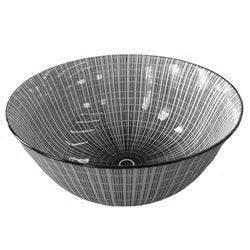 ENSALADERA D20x9CM LINEAS/CIRCULOS CENTRALES NEGRO