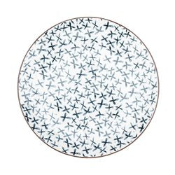 PLATO DE MESA 27x3CM CRUCES AZUL