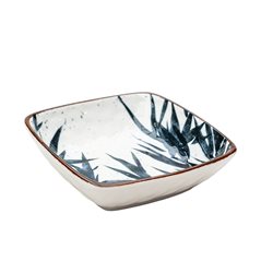 BOWL RECT 12x12x4CM LINEAS/CIRCULO CENTRALES NEGRO