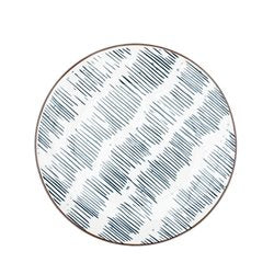 PLATO POSTRE 19CM RAYADO AZUL