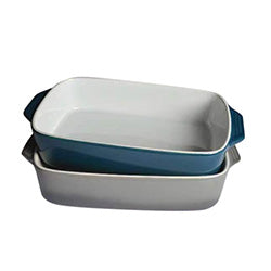 ASADERA CERAMICA GRIS/ AZUL. 39x23.5x8.5CM
