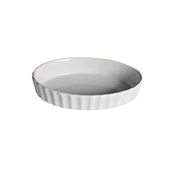FUENTE OVAL CERAMICA BLANCO.  26x13x5CM