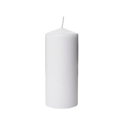 VELA PILAR BLANCA VAINILLA. D6/H15CM
